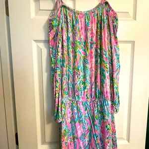 Lilly Pulitzer Lana Off the Shoulder Skort in Multi Unicorn of the Sea, size M